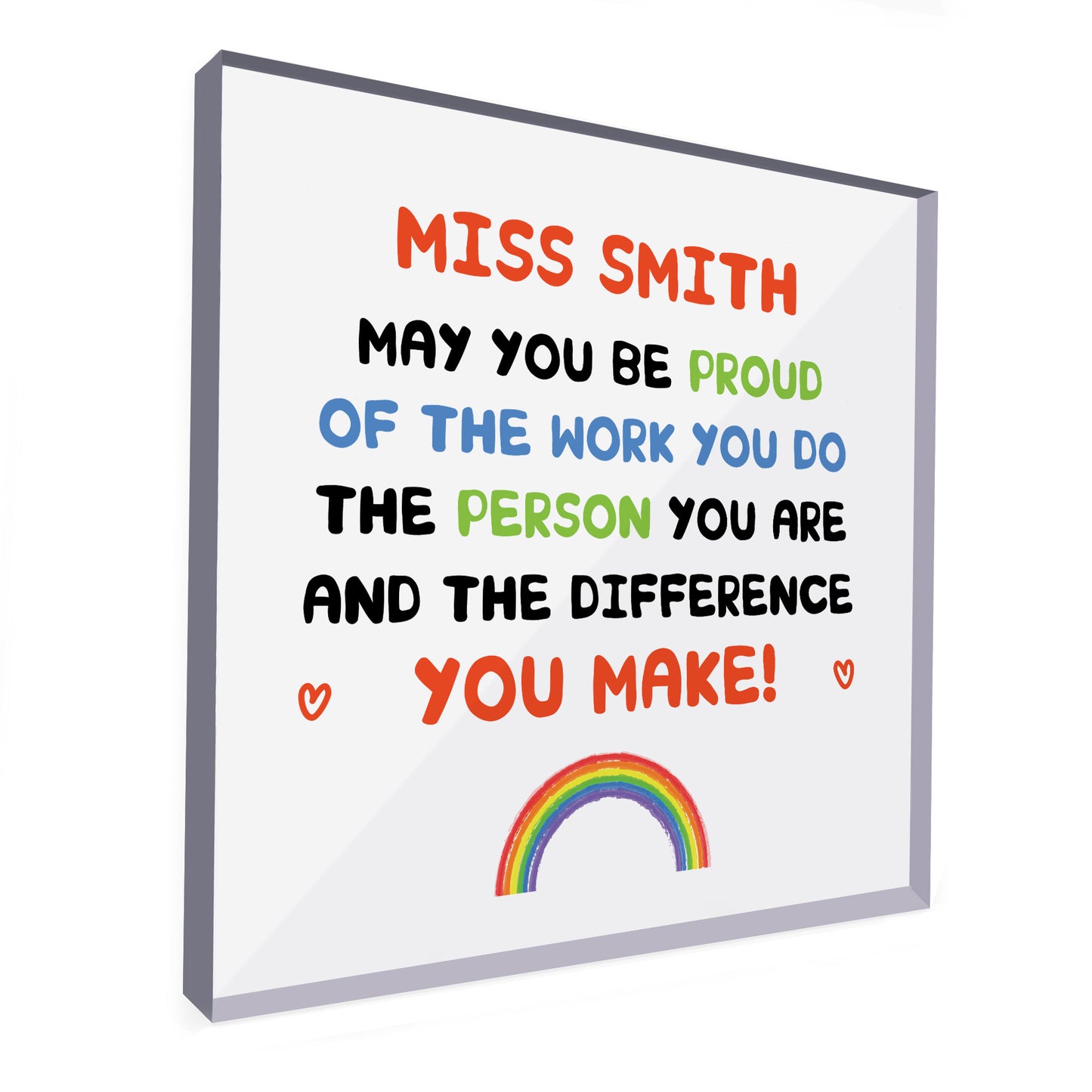 Personalised Teacher Gifts Thank You End Of School Nursery Sign