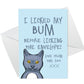 Funny Birthday Card From The Cat Pet Animal Cat Bum Rude Card