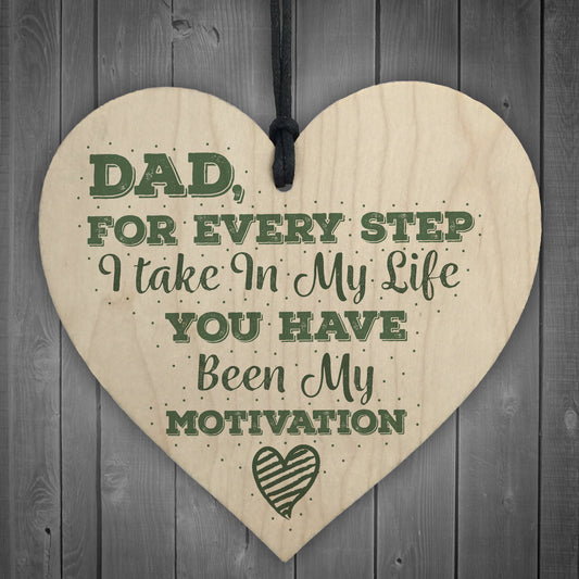 Fathers Day Gift Daddy Dad Stepdad Father Wooden Hanging Heart