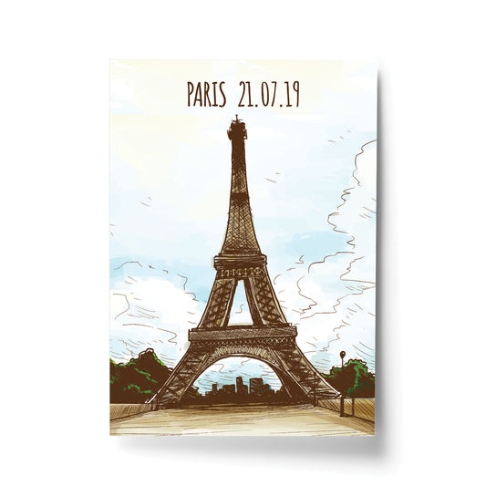 Paris Eiffel Tower A4 Print Travel Gift Personalised Gift