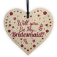 Will You Be My Bridesmaid Wood Heart Wedding Asking Friendship