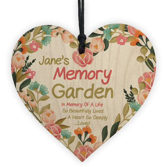 Memory Garden Plaque Personalised Floral Memorial Sign