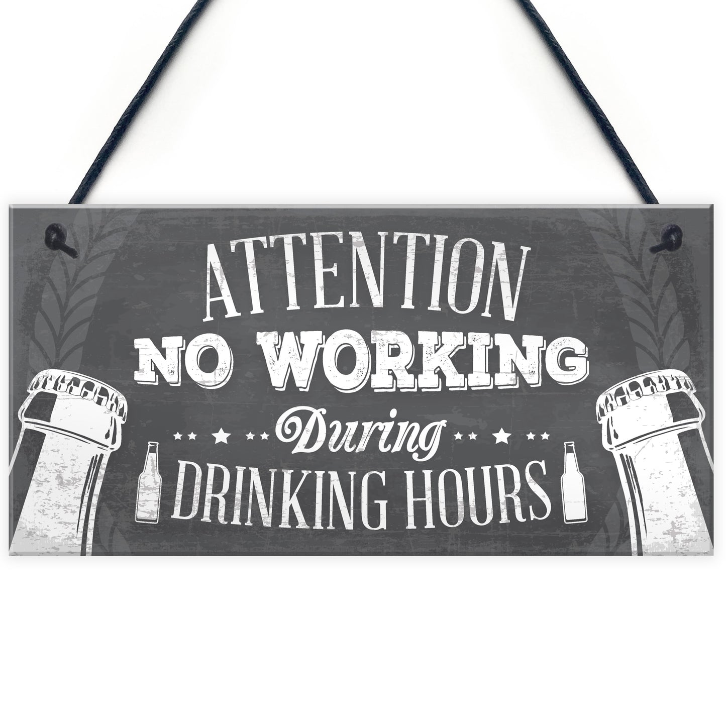 No Working Vintage Beer Plaque Garage Bar Pub Man Cave Sign