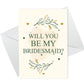Will You Be My Bridesmaid Card Invite Invitation Card