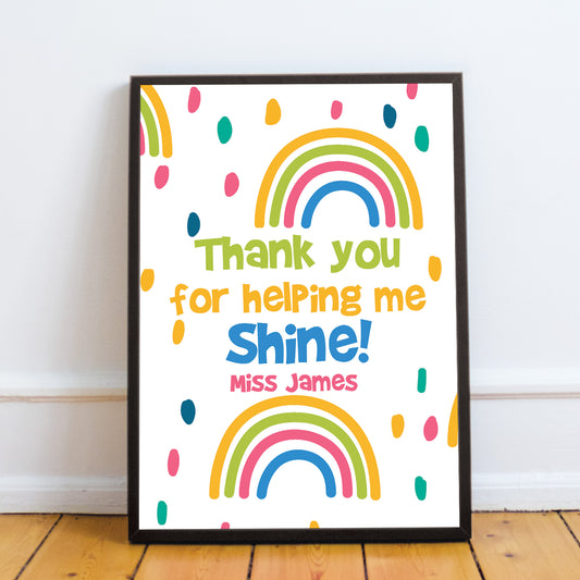 Cute Teacher Print Personalised Thank You Gift For Teacher