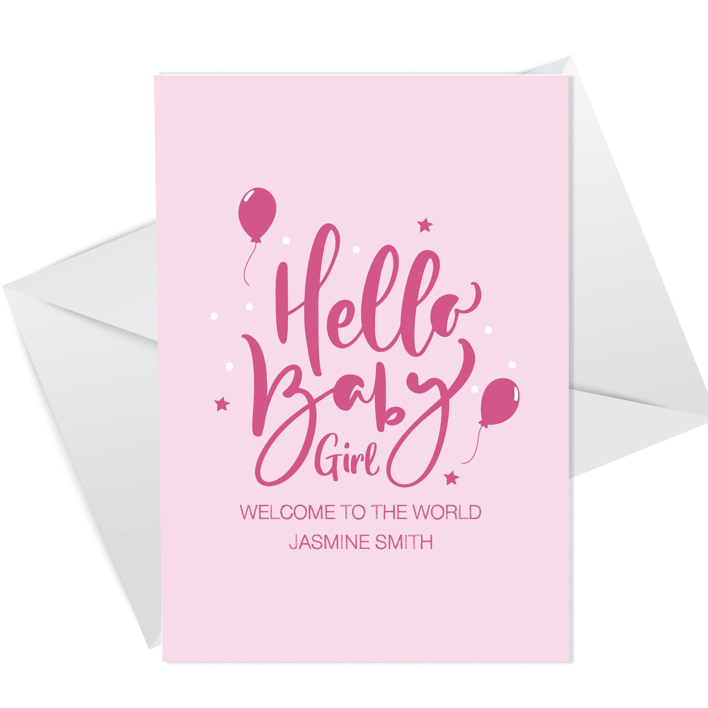 Hello Baby Girl Card Personalised Congratulations New Parents