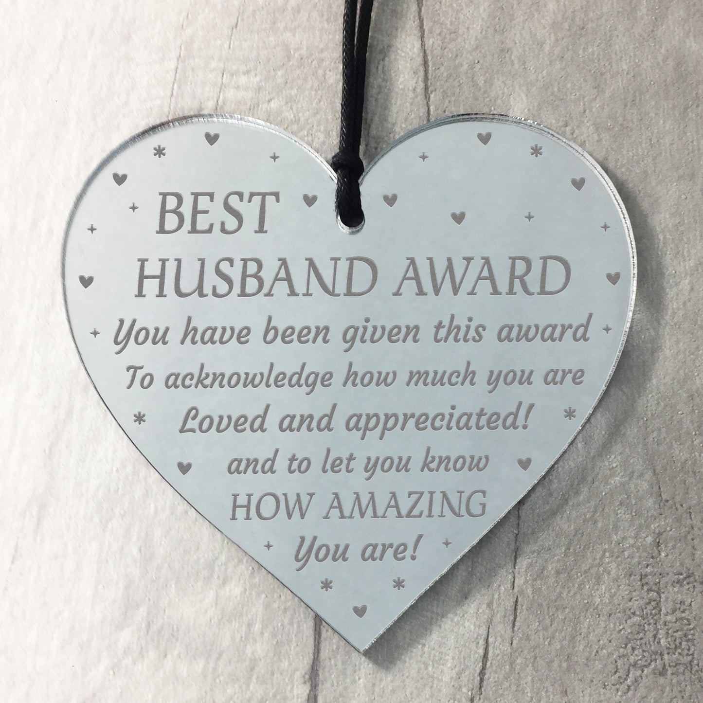 Valentines Gift Novelty Award Mirror Heart Gift For Husband