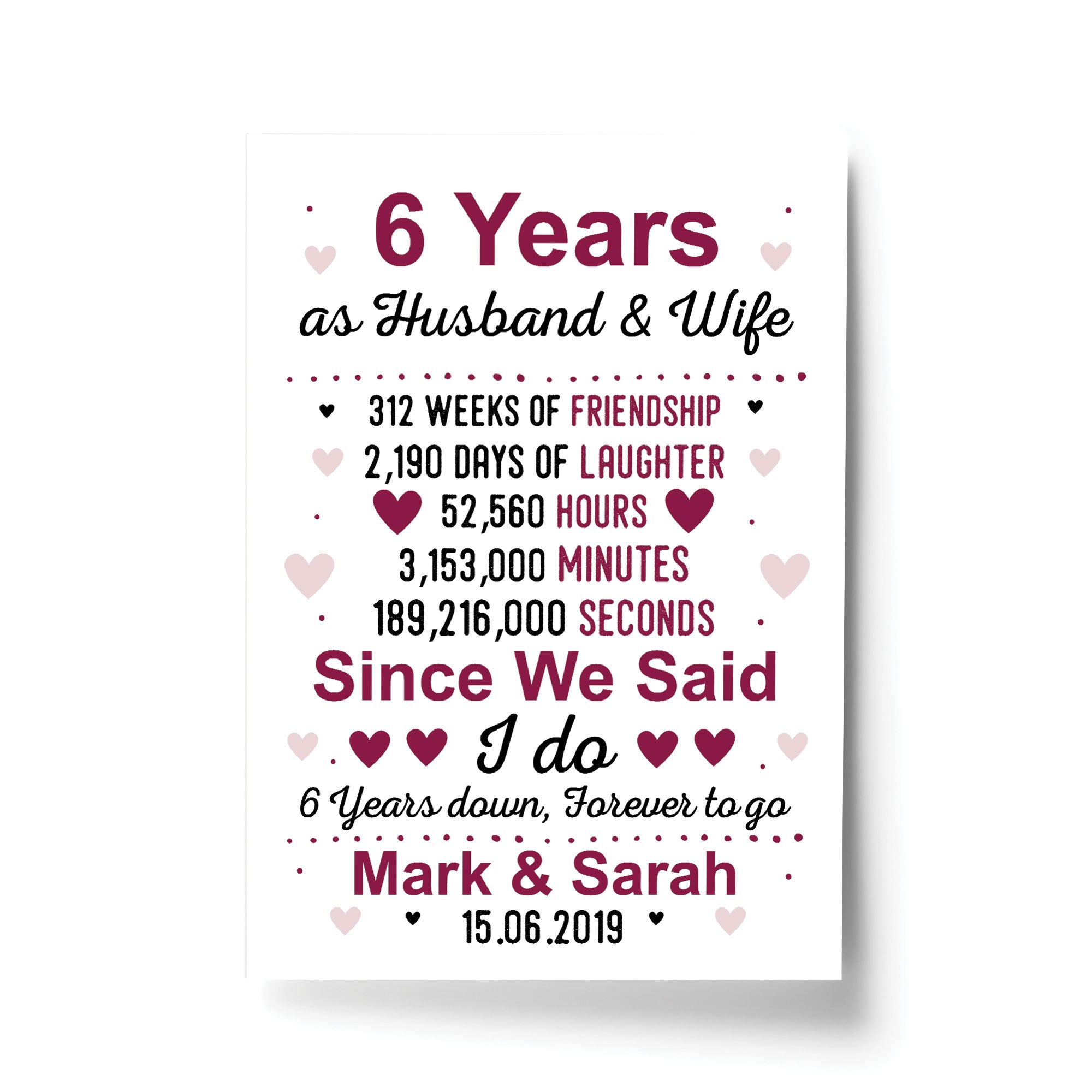 6th Anniversary Gift for Wife Gift for Husband Gift 6 Year Anniversary Gift  for Her 6th Anniversary Mens Gift Cute Candy Anniversary Idea - Etsy |  Boyfriend anniversary gifts, Anniversary gifts for