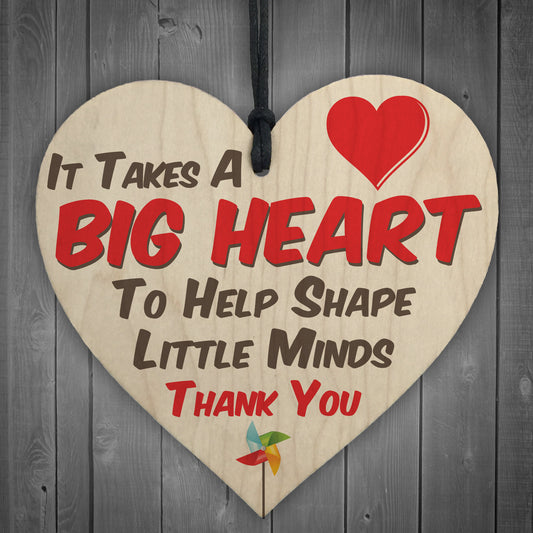 Big Heart Little Minds Thank You Teacher Gift Hanging Plaque