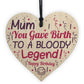 Funny Birthday Gift For Mum Wooden Heart Mum Gift From Son Card