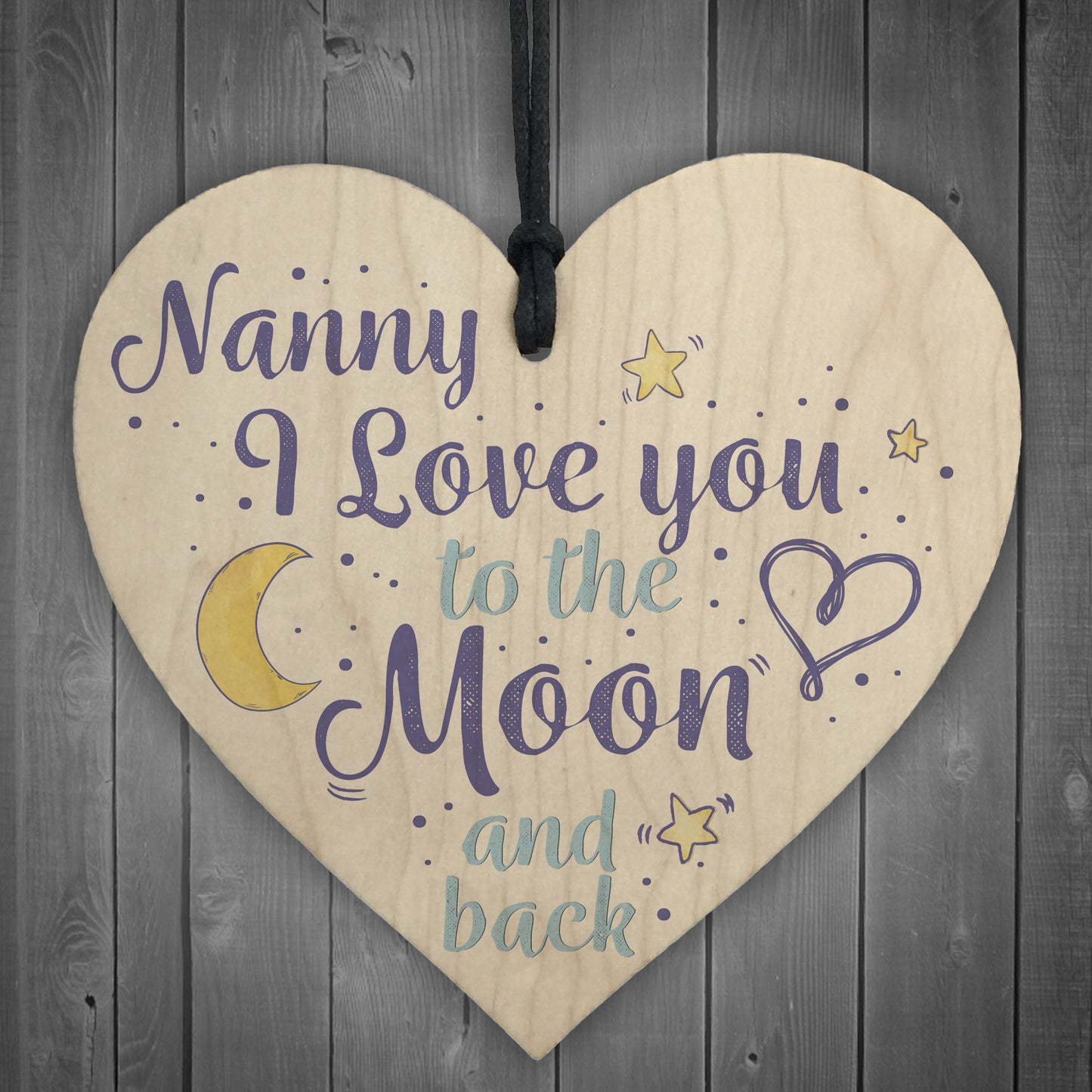 Love You Grandparents Mum Nan Nanny Wooden Heart Birthday Gifts