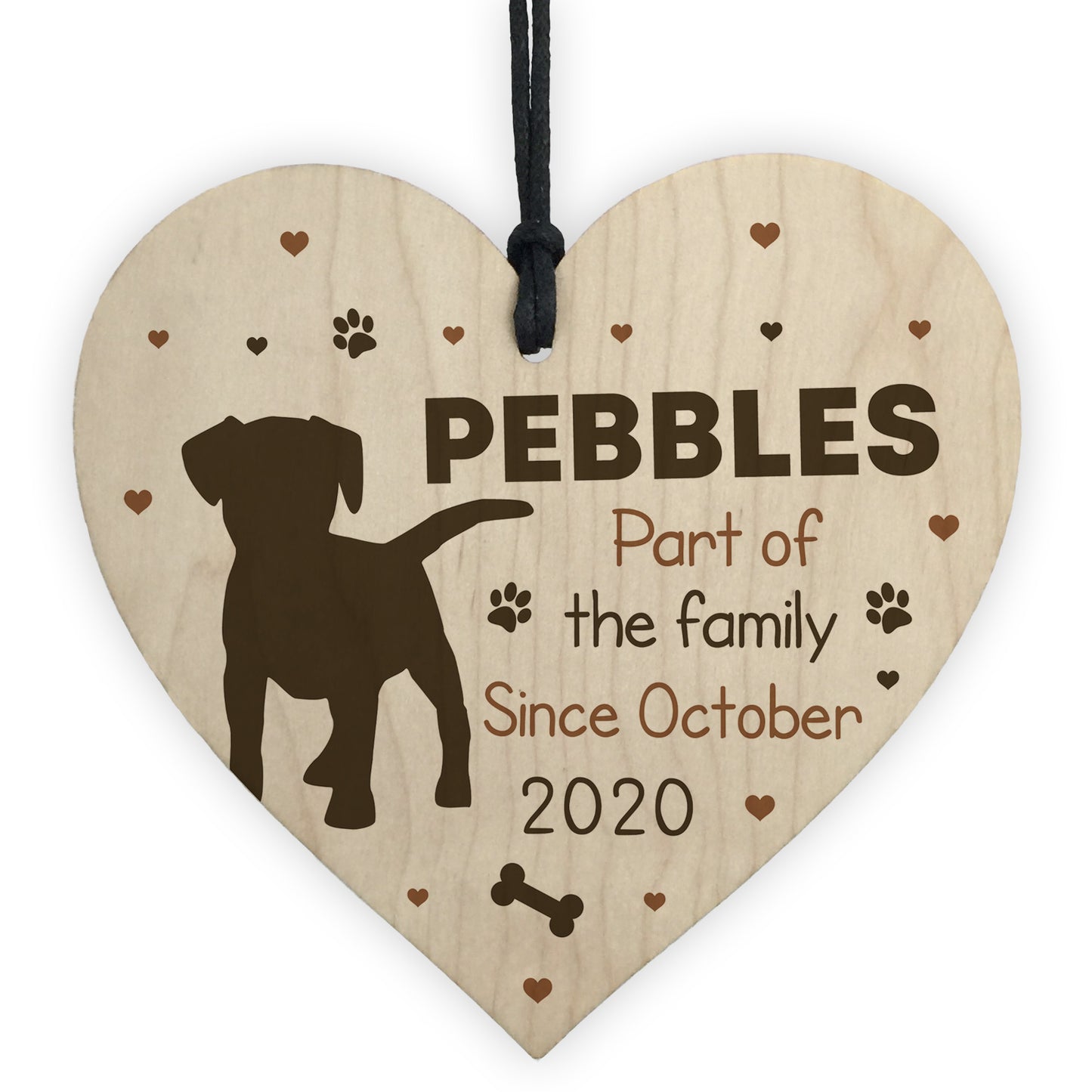 Personalised Dog Sign For Home Wood Heart Dog Sign Family Gift