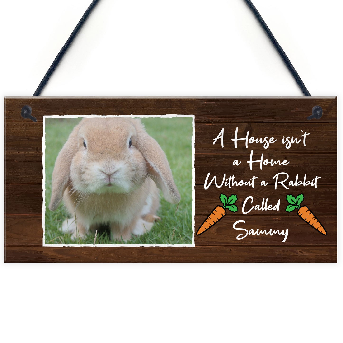 Novelty Rabbit Sign For Home Hanging Personalised Photo Plaque