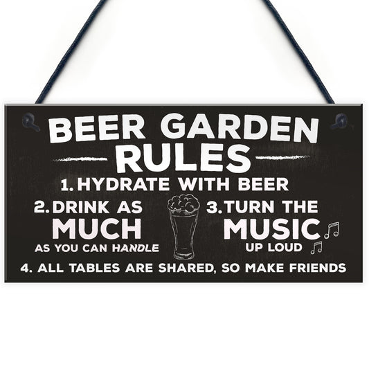 Beer Garden Rules Hanging Wall Signs Pub Garden Plaques Alcohol