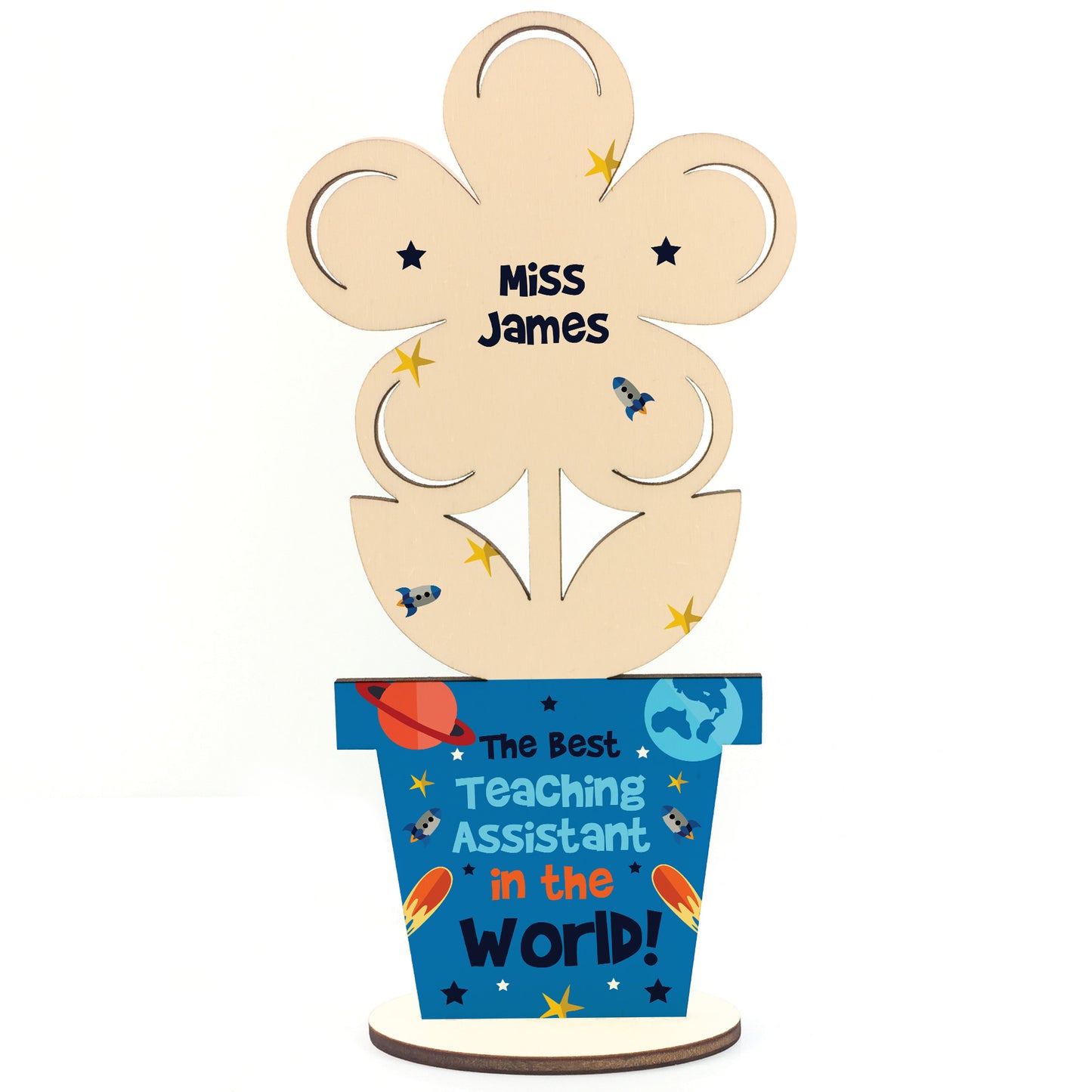 Personalised Best Teaching Assistant In The World Wood Flower