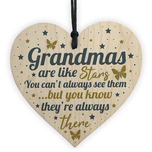 Grandma Gifts For Christmas Birthday Wood Heart Plaque Keepsake