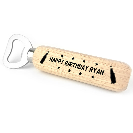 Birthday Gift For Men Novelty Wooden Bottle Opener Personalised