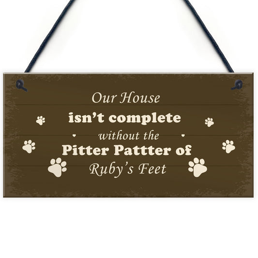 PERSONALISED Pitter Patter Doggy Feet Dog Lover Gift Pet Sign