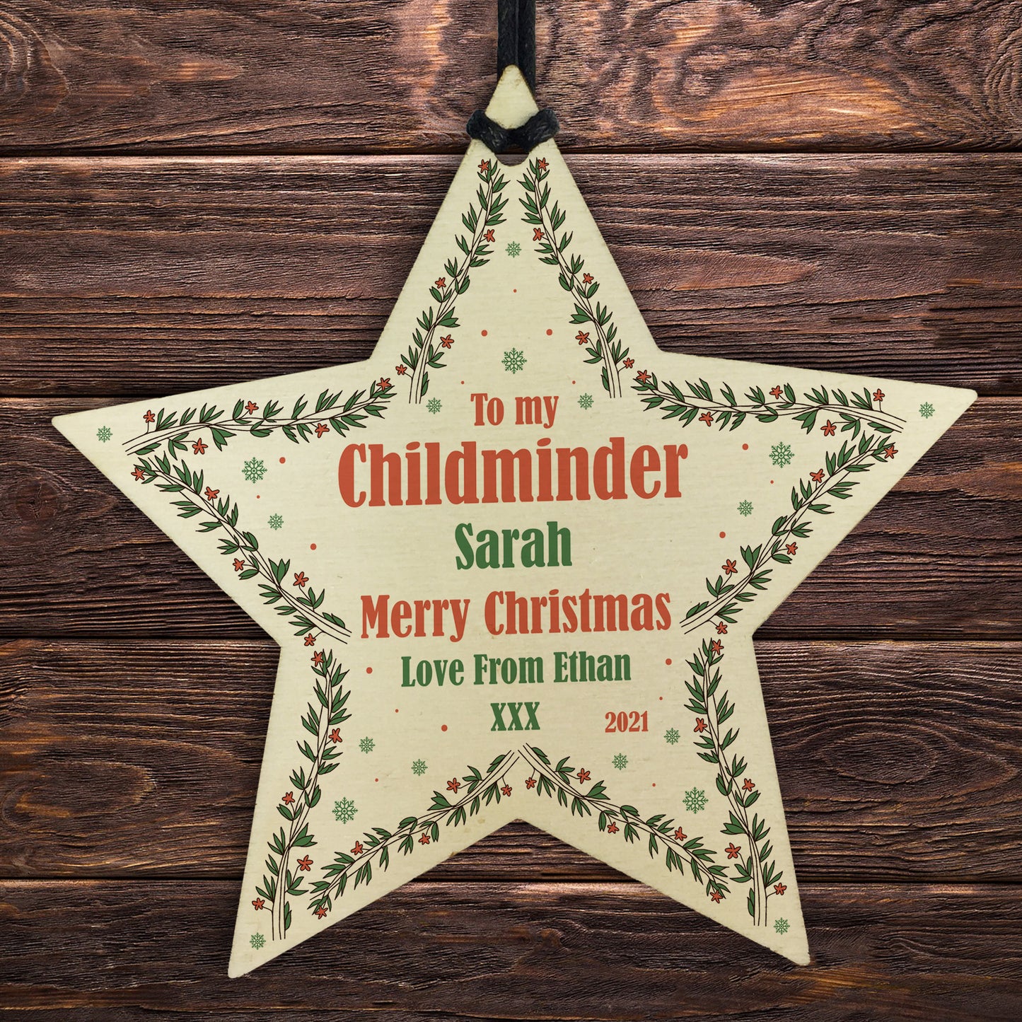 PERSONALISED Childminder Gift For Christmas Hanging Bauble