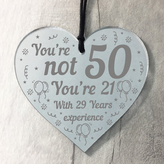 50th Birthday Gift Mirrored Acrylic Heart Birthday Gifts For Him