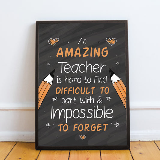 AMAZING Teacher Gift FRAMED Thank You Message For Teacher