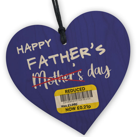 Funny Fathers Day Gift For Dad Novelty Wood Heart Gift For Dad