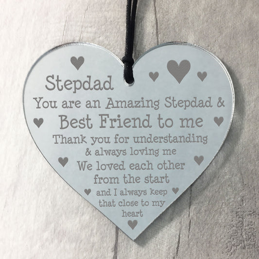 Fathers Day Gift Engraved Plaque Step-Dad Birthday Thank You