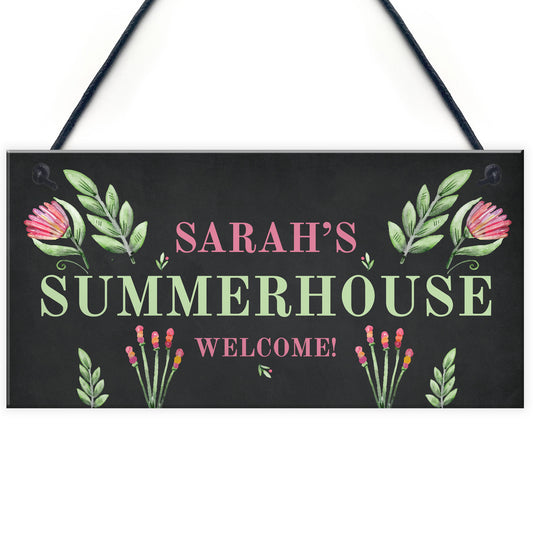 Personalised Summer House Floral Sign Novelty Garden Shed Signs