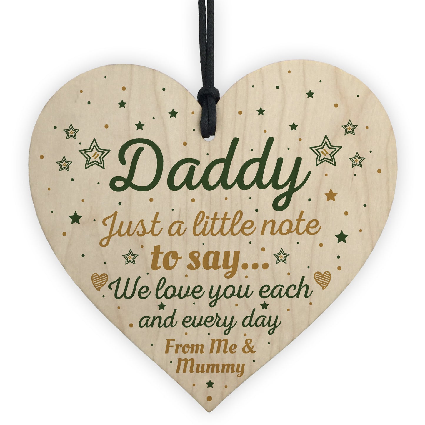 Gifts For Daddy Wooden Heart FATHERS DAY Gift For Him Daughter