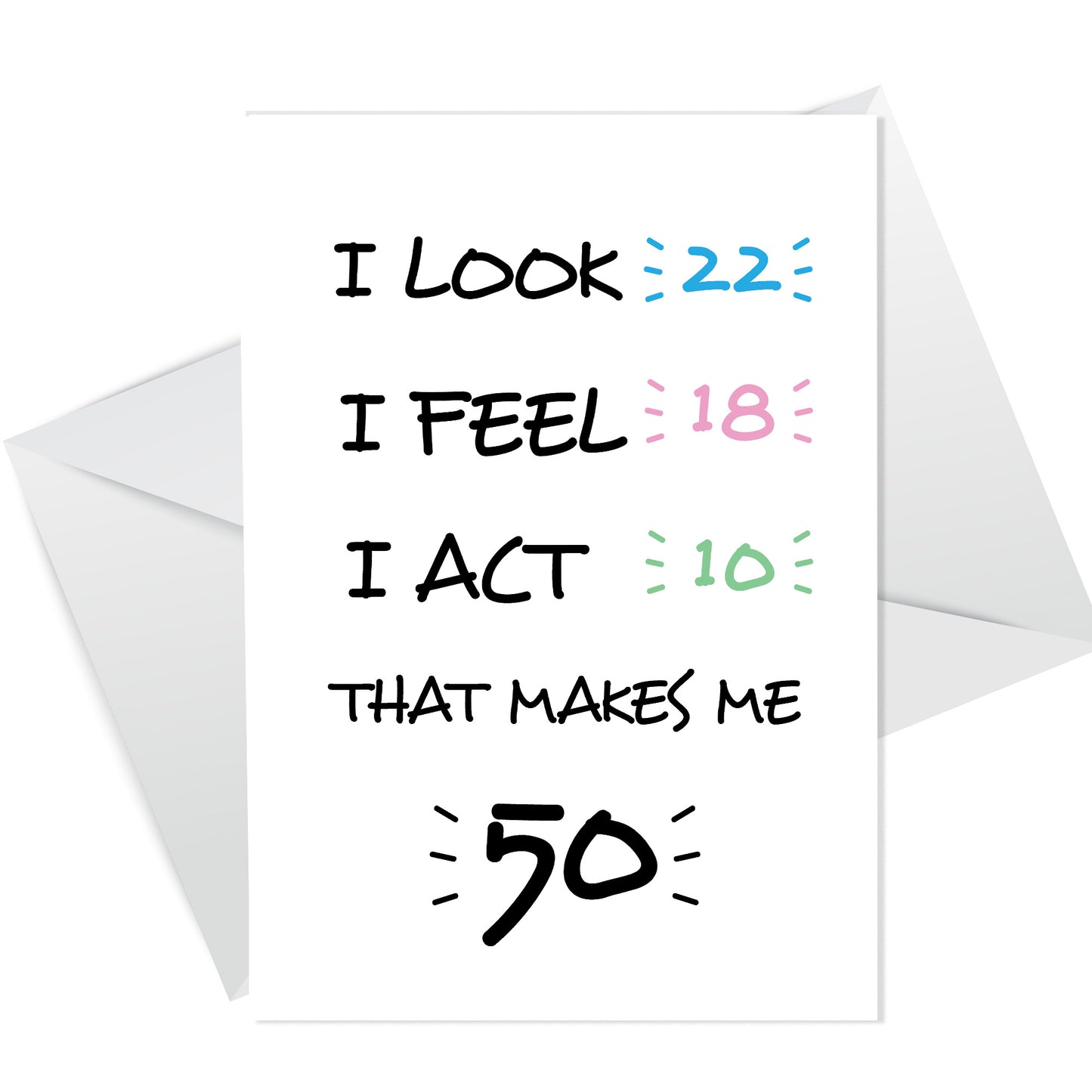 50th Birthday Card Fifty Joke Funny 50th Birthday Card For Women