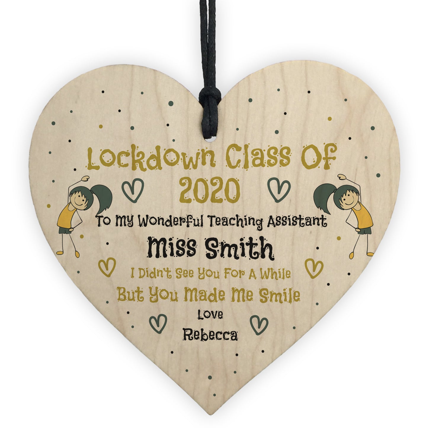 Lockdown Class Of 2020 Personalised Thankyou Teaching Assistant