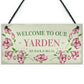 Yarden Sign For Outdoor Welcome Sign For Garden Summerhouse