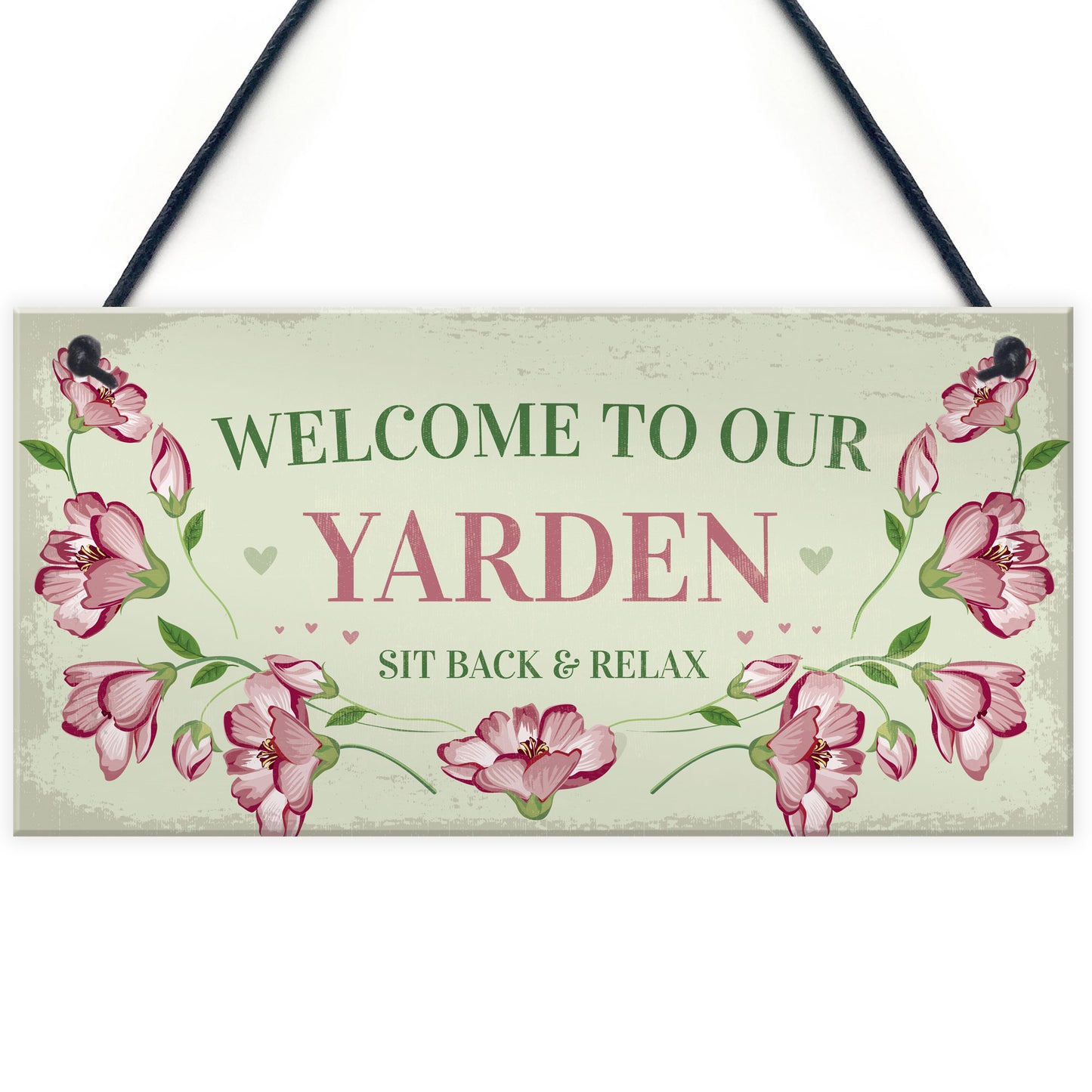 Yarden Sign For Outdoor Welcome Sign For Garden Summerhouse