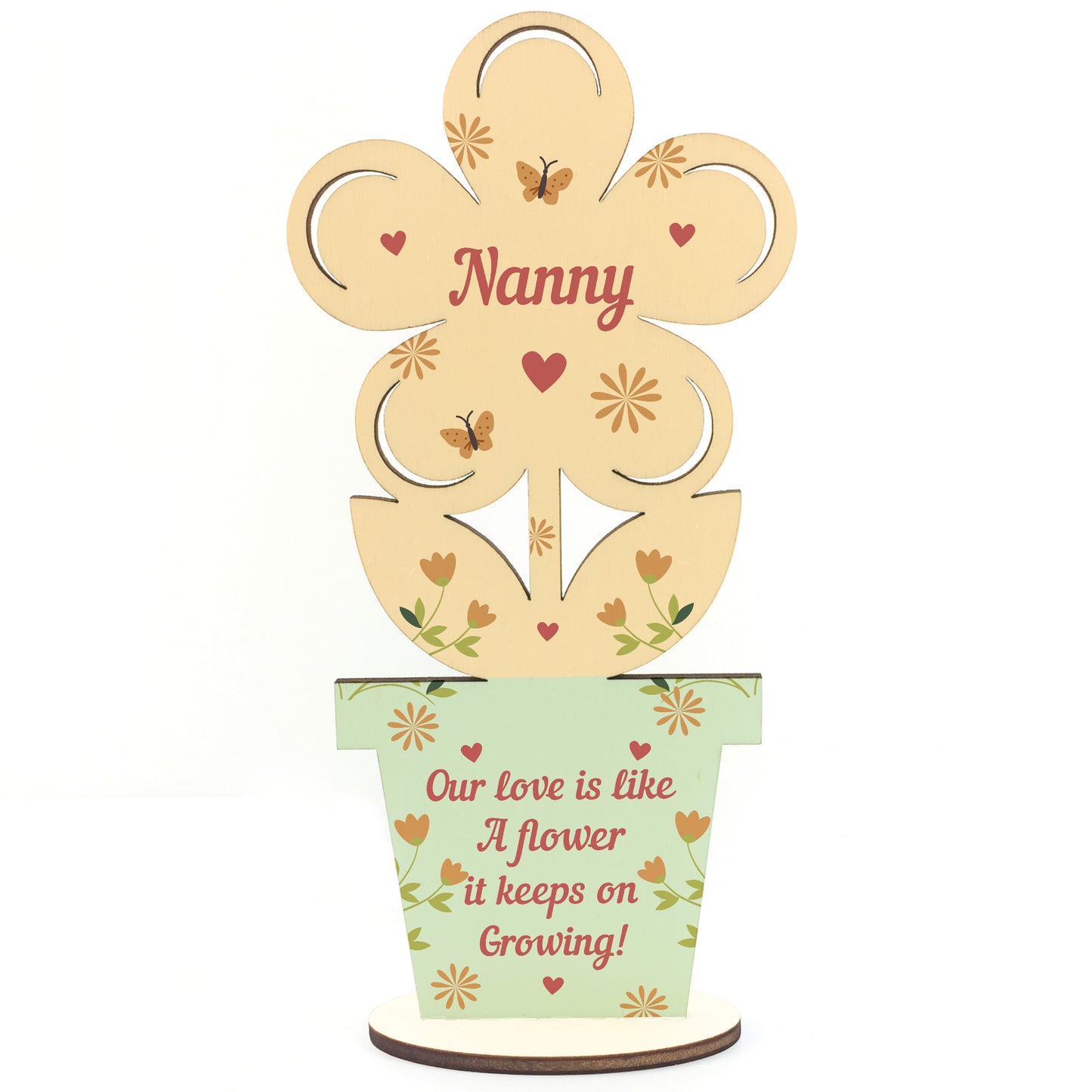 Nanny Gift Wooden Flower Gift For Nanny Birthday Gift For Her