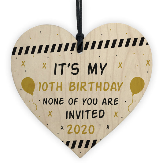 Funny Quarantine Birthday Decoration Personalised Wood Heart