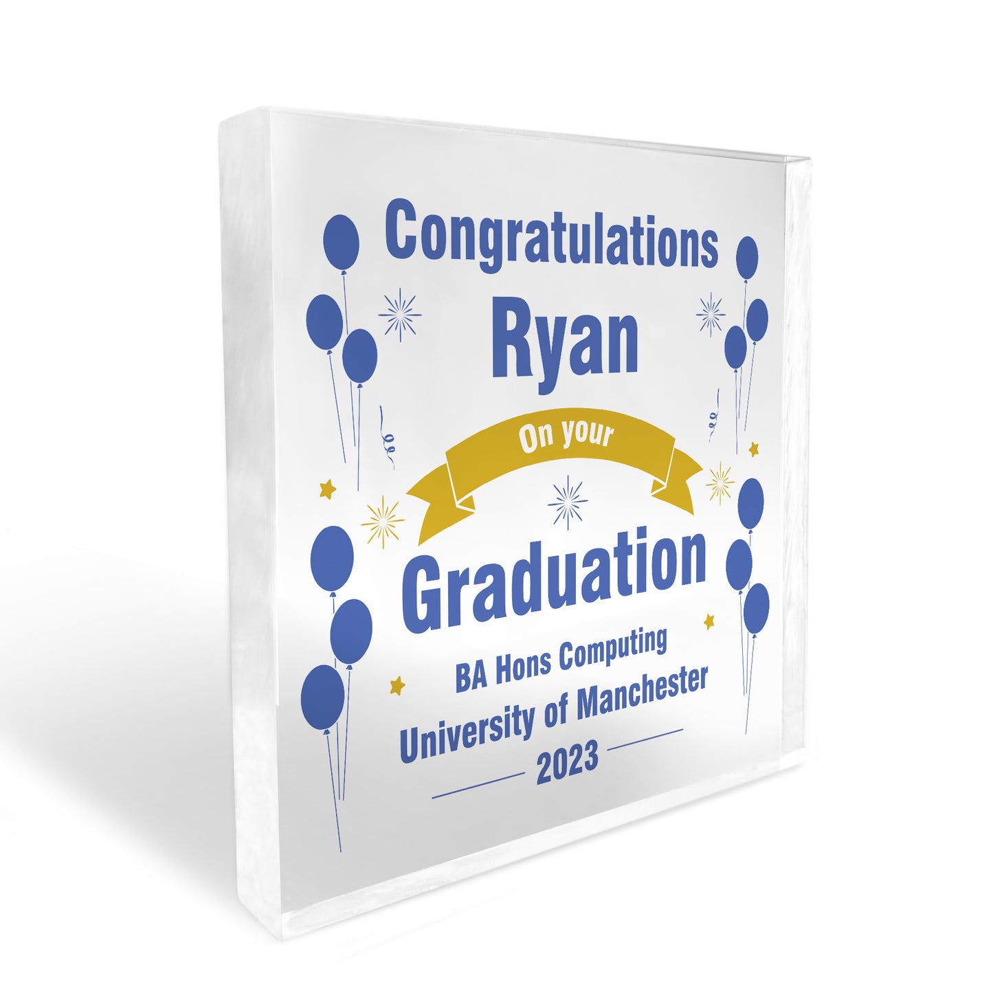 Personalised Gift For Graduation Congratulations Acrylic Block