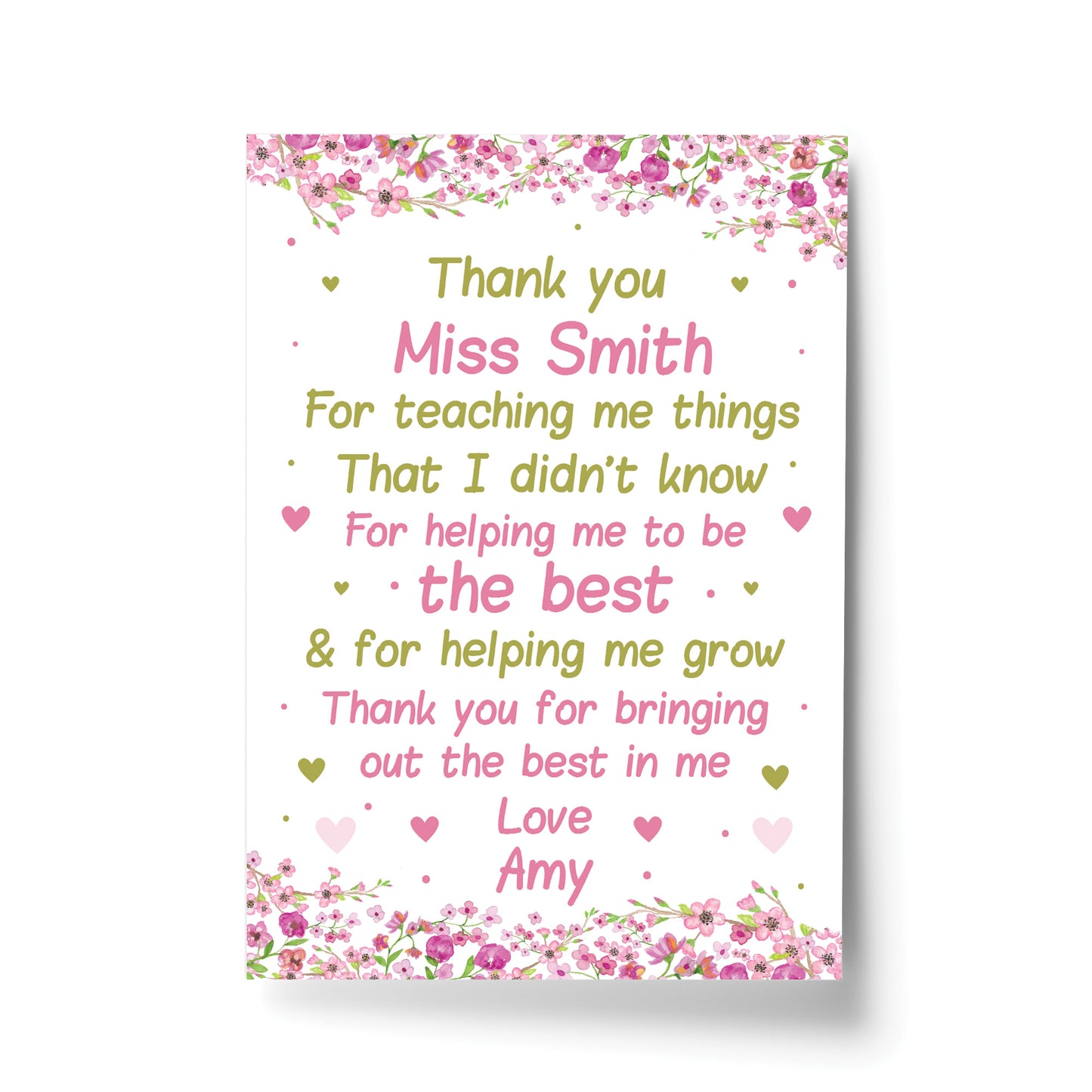 Nursery Pre School Teacher Thank You Gifts Personalised Leaving