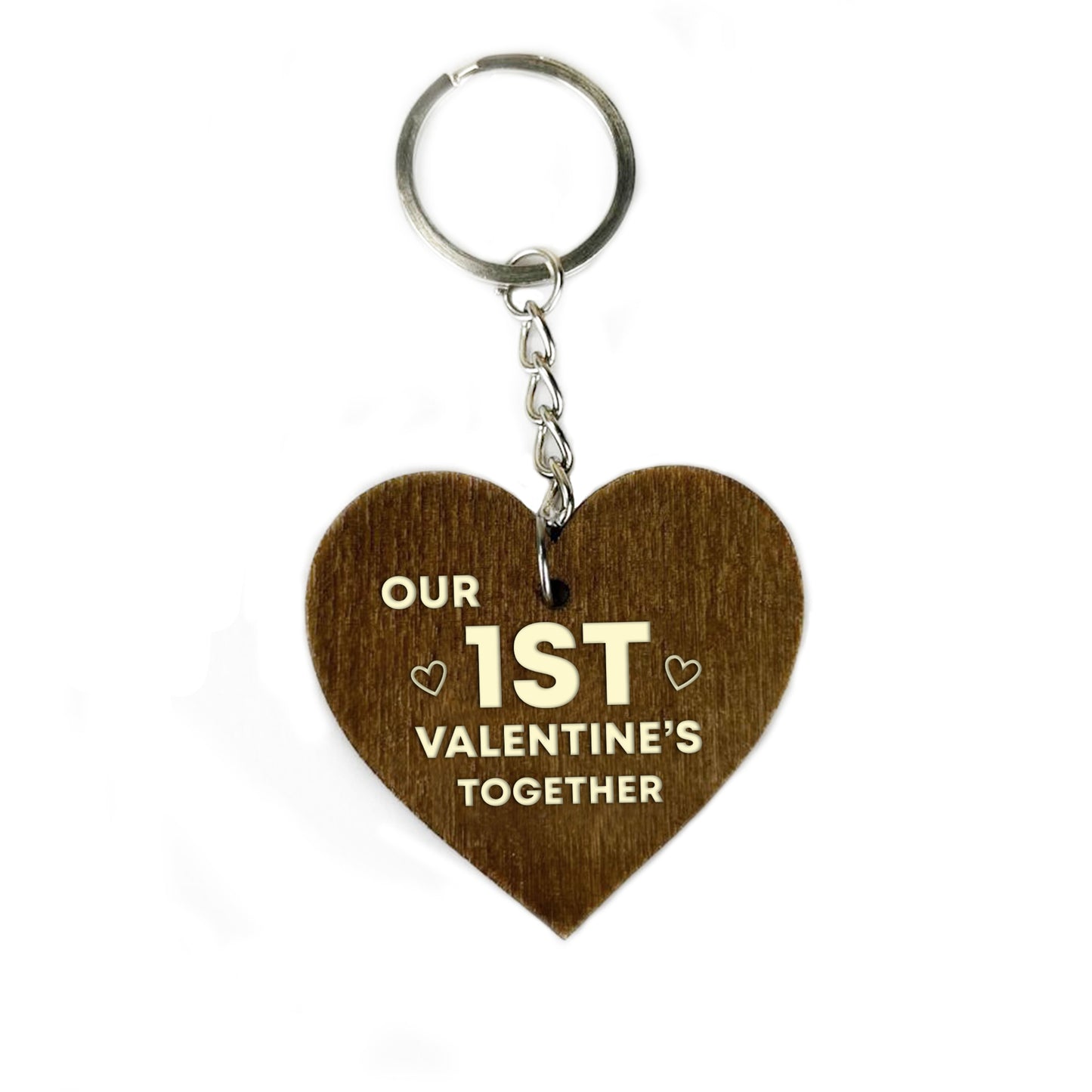 1st Valentines Day Gift Wood Keyring Valentines Gift For Him Her