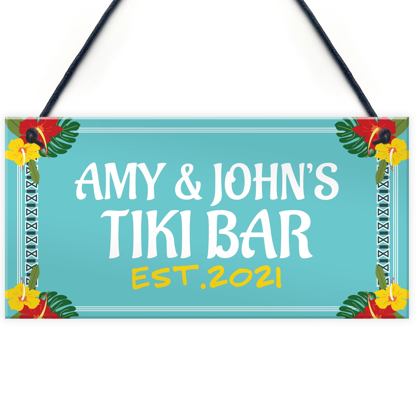 Colourful Tiki Bar Sign Personalised Garden Summerhouse Sign