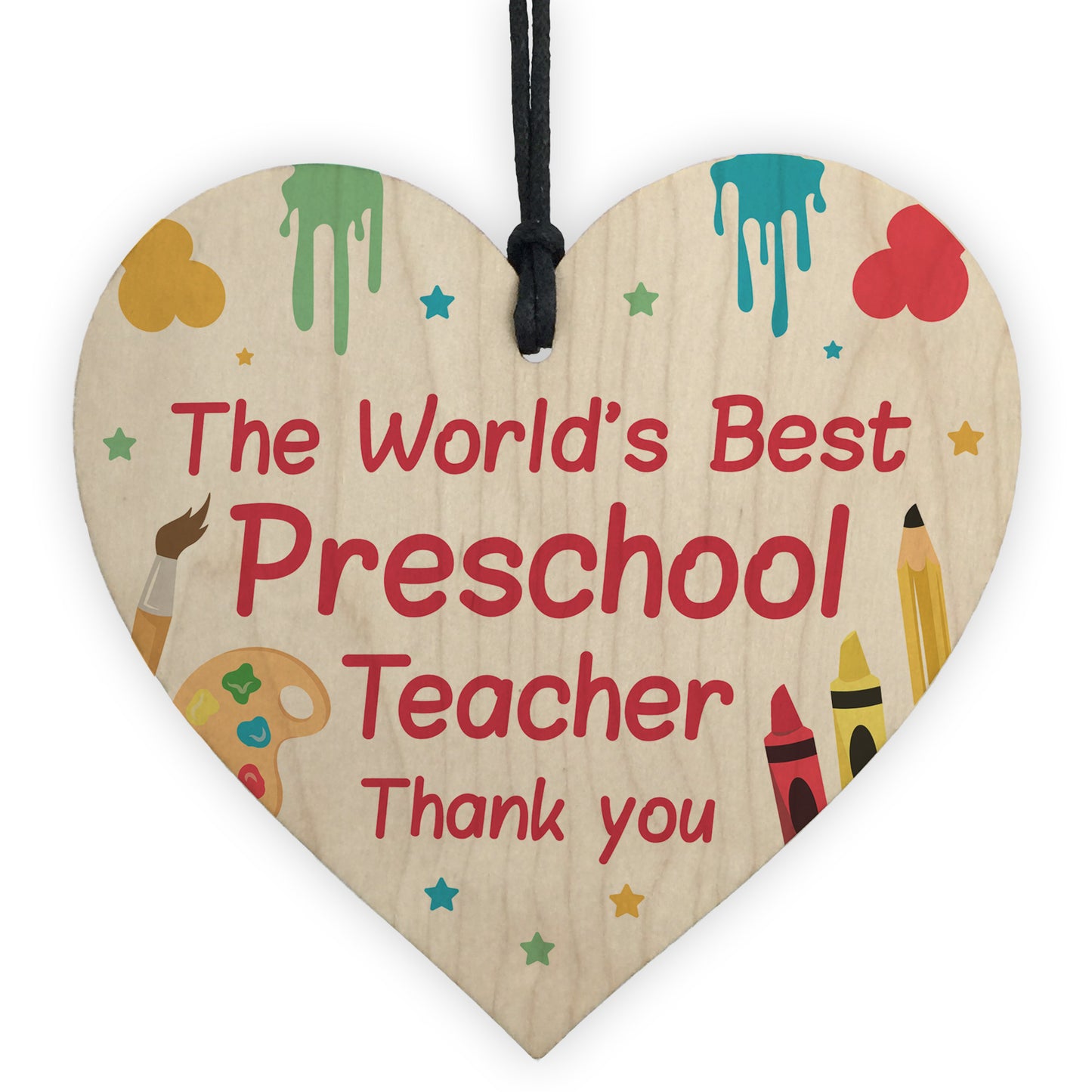 Gift For Preschool Teacher Wood Heart Thank You Gift Preschool