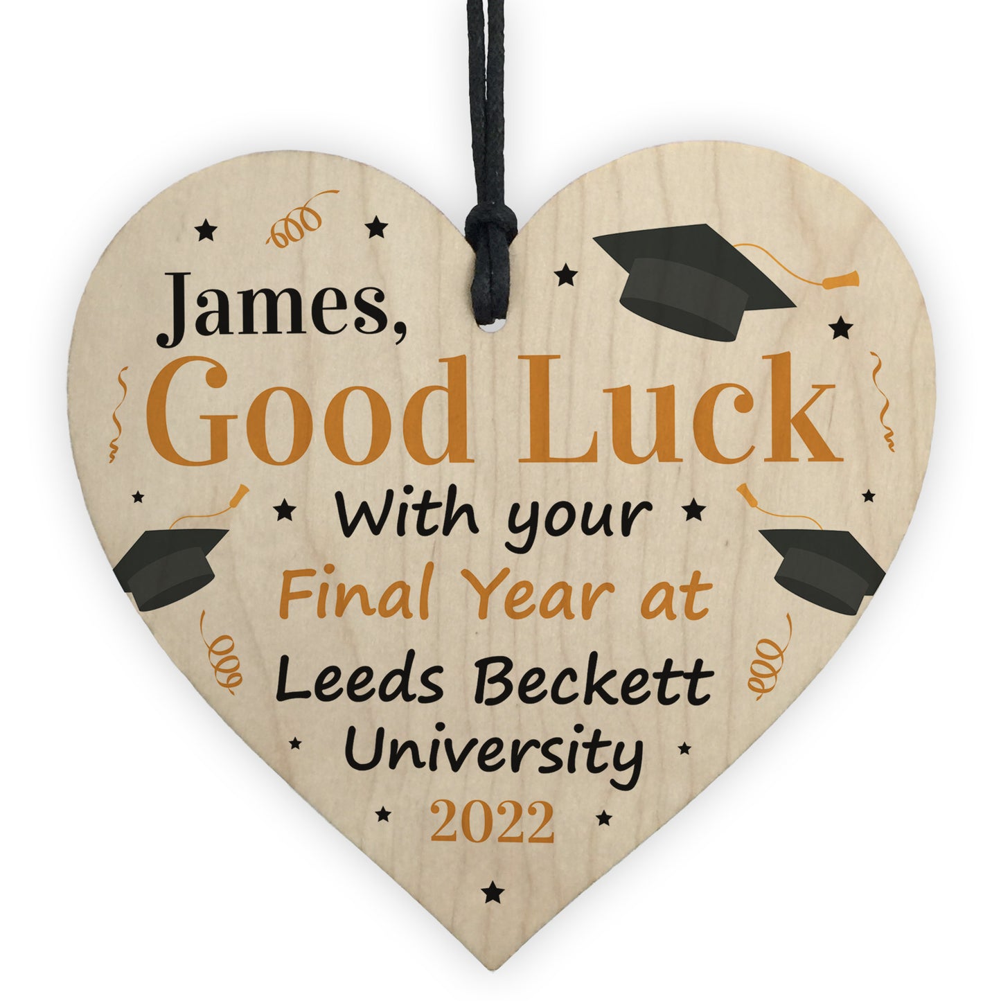 PERSONALISED Back To University School Wooden Heart Gifts