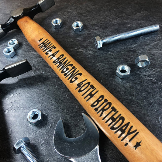 40th Birthday Engraved Hammer Gift For Him Novelty 40th Birthday