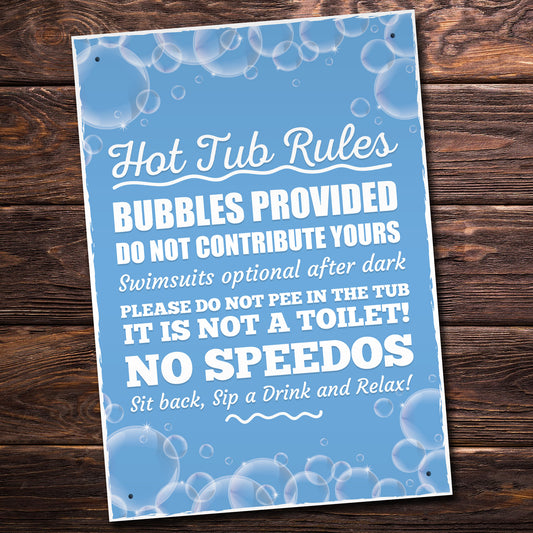 Hot Tub Rules Hanging Garden Shed Plaque Jacuzzi Pool Sign