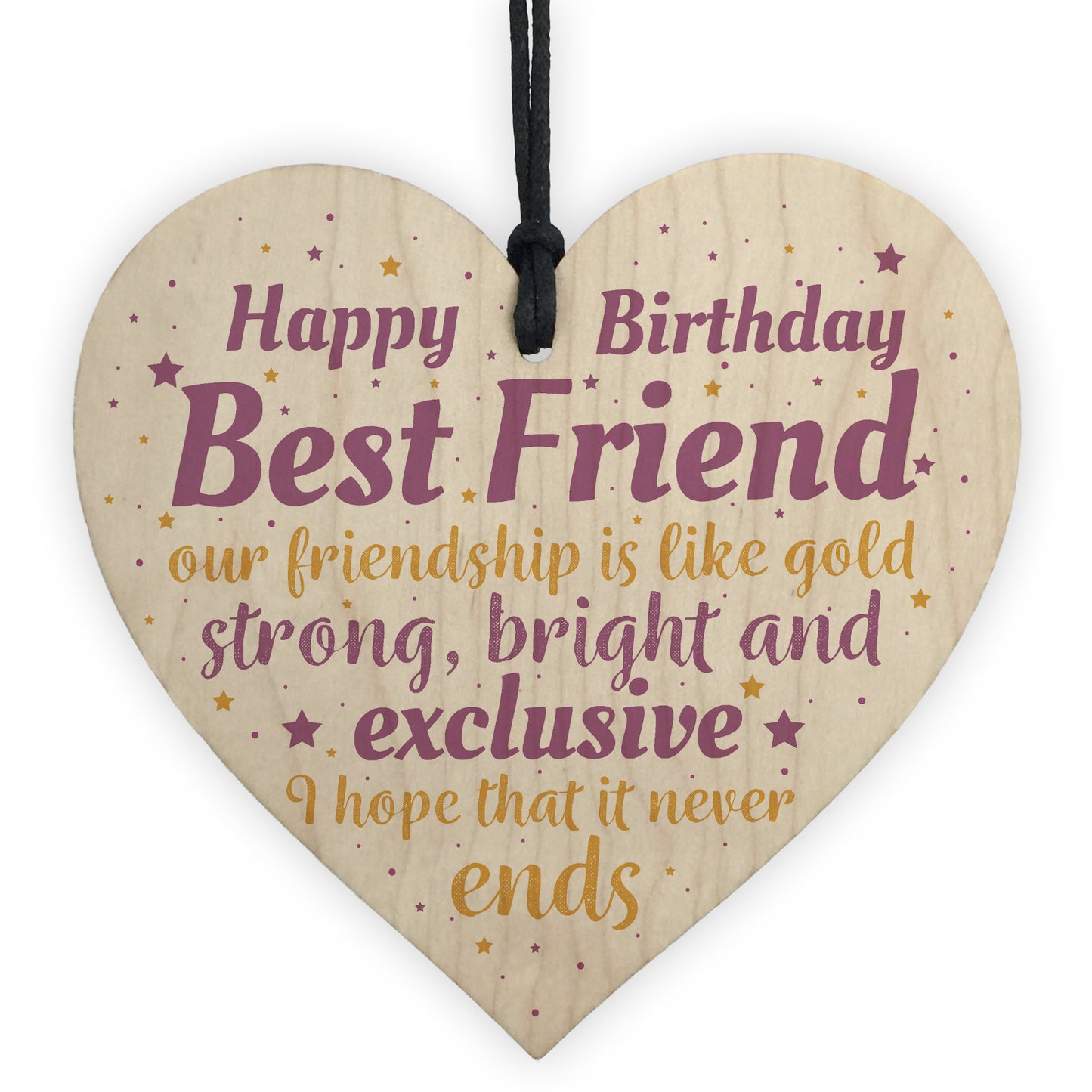 Birthday Best Friend Gift Wood Heart Sign Plaque Thank You Gift