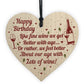 Funny 40th 50th 60th Birthday Card Gift For Men Women Wood Heart