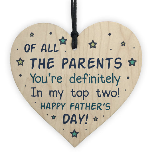 Funny Fathers Day Gift Idea Novelty Wood Heart Plaque Gift