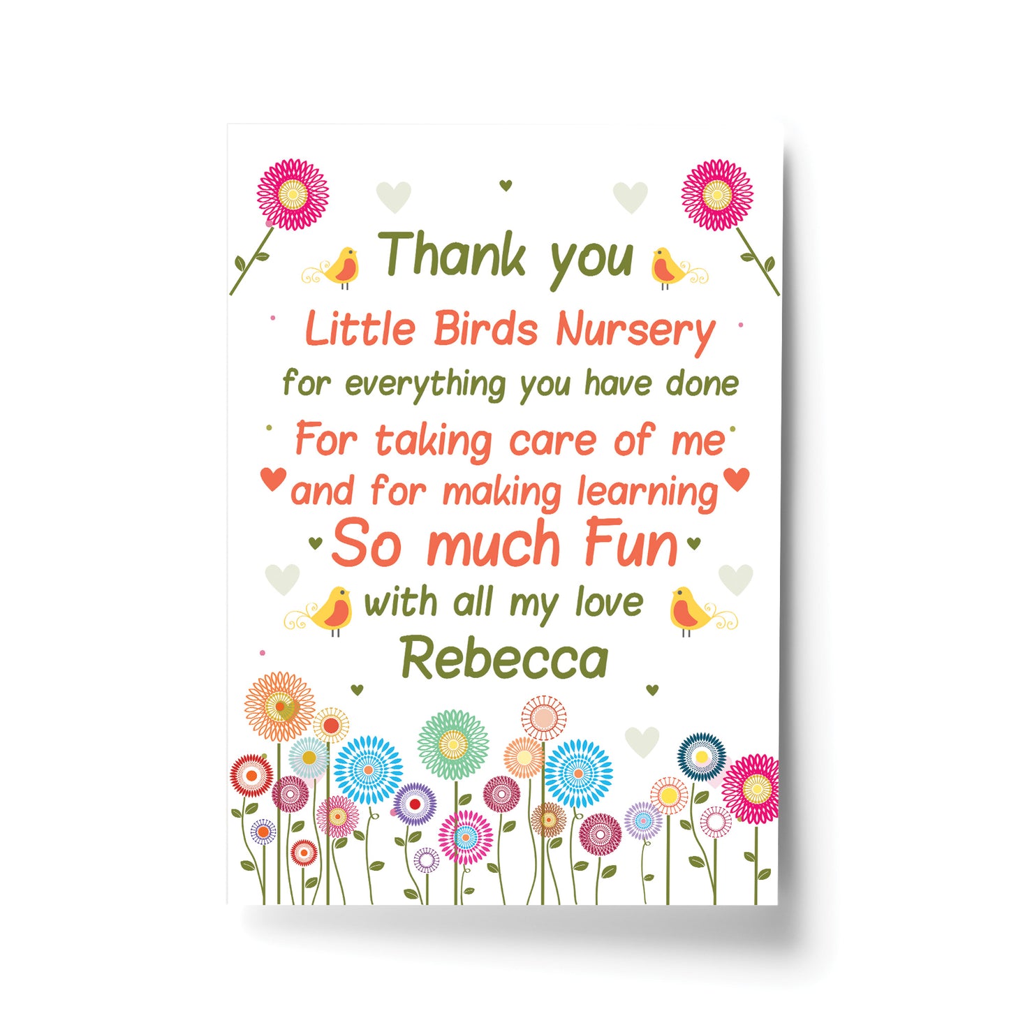 Personalised Leaving Nursery Pre School Gift Thank You Teacher