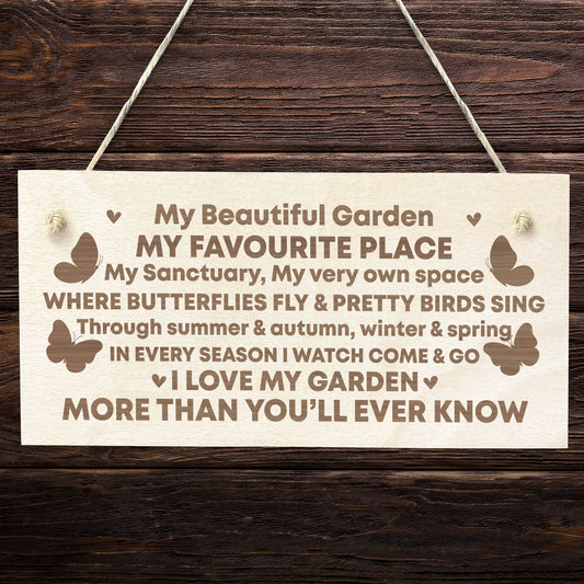 Garden Sign Poem Hanging Garden Shed Fence Summer House Sign