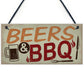 BEERS BBQ Novelty Hanging Garden Sign Barbeque Shed Plaques