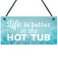 Novelty Hot Tub Sign Garden Hanging Wall Outdoor Plaque Jacuzzi